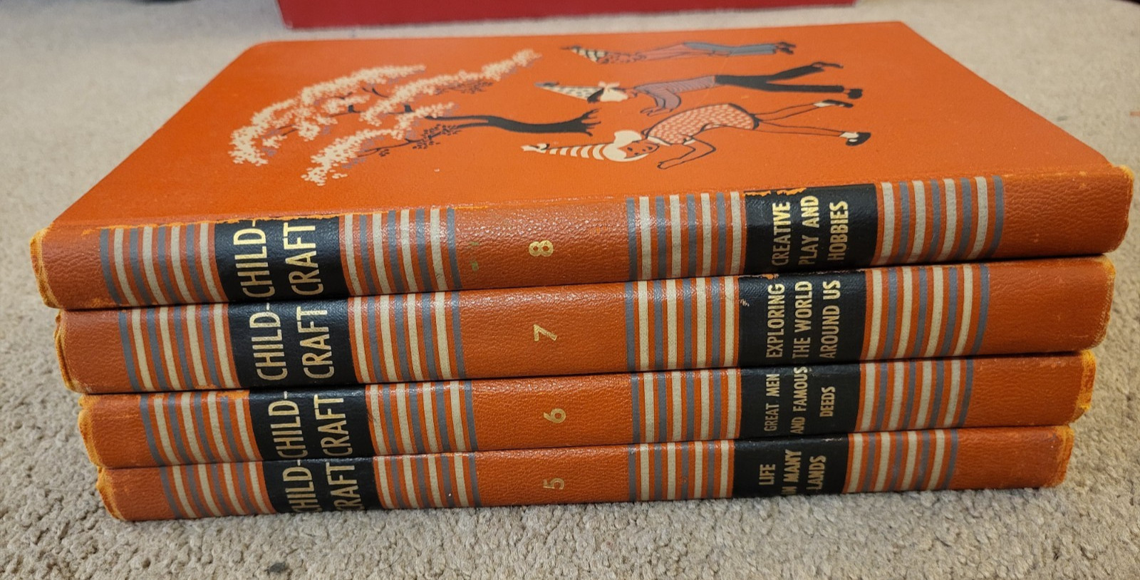 Childcraft Life in Many Lands Vol 5,6,7,8 Hardcover Books Play Hobbies VTG 1949