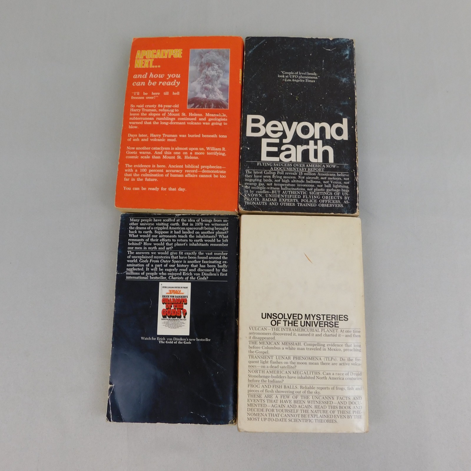 4pc Book Lot Nonfiction Paranormal Science Paperbacks Aliens Space Apocalypse