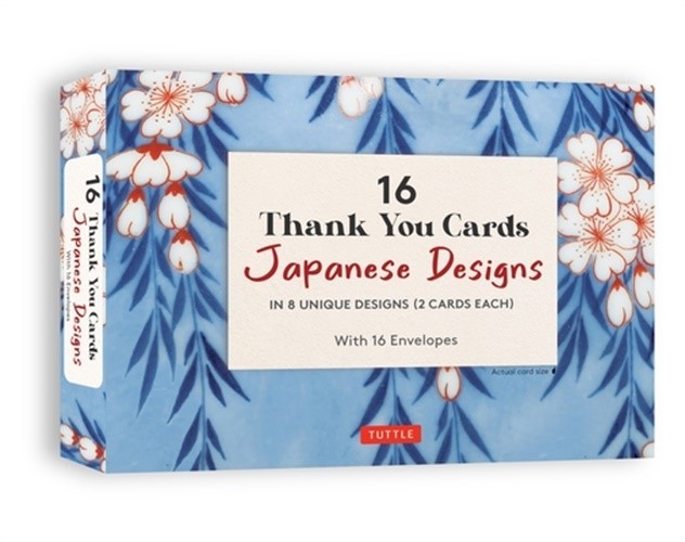 16 Thank You Cards Japanese Designs: 4 1/2 X 3 Inch Blank Cards in 8 Lovely Desi