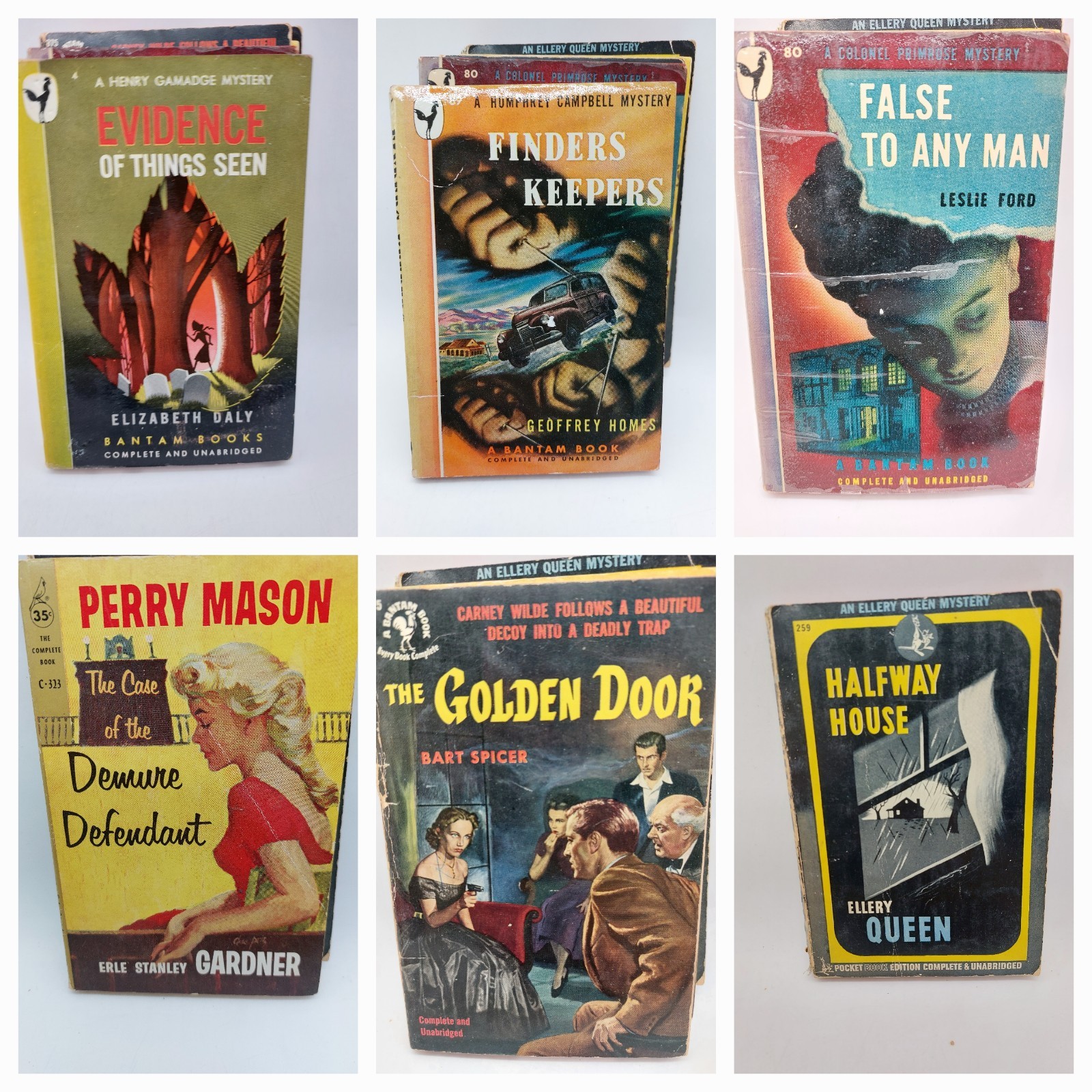 Noir Books Vintage Lot Of 6 Mystery Detective Various Authors And Years