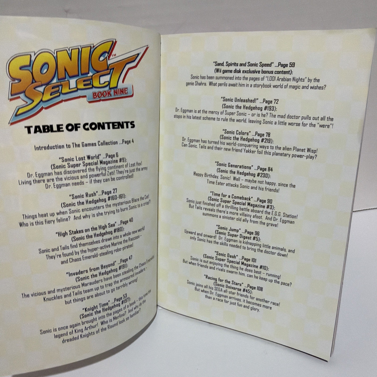 Sonic Select Book 9: The Games (Sonic Select Series)