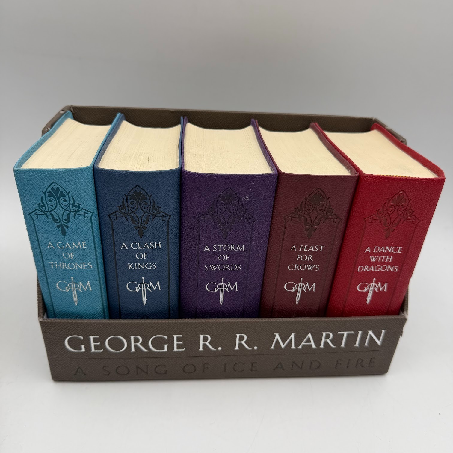George R. R. Martin’s a Game of Thrones Leather-Cloth Vol. 1-5 Set With Slipcase