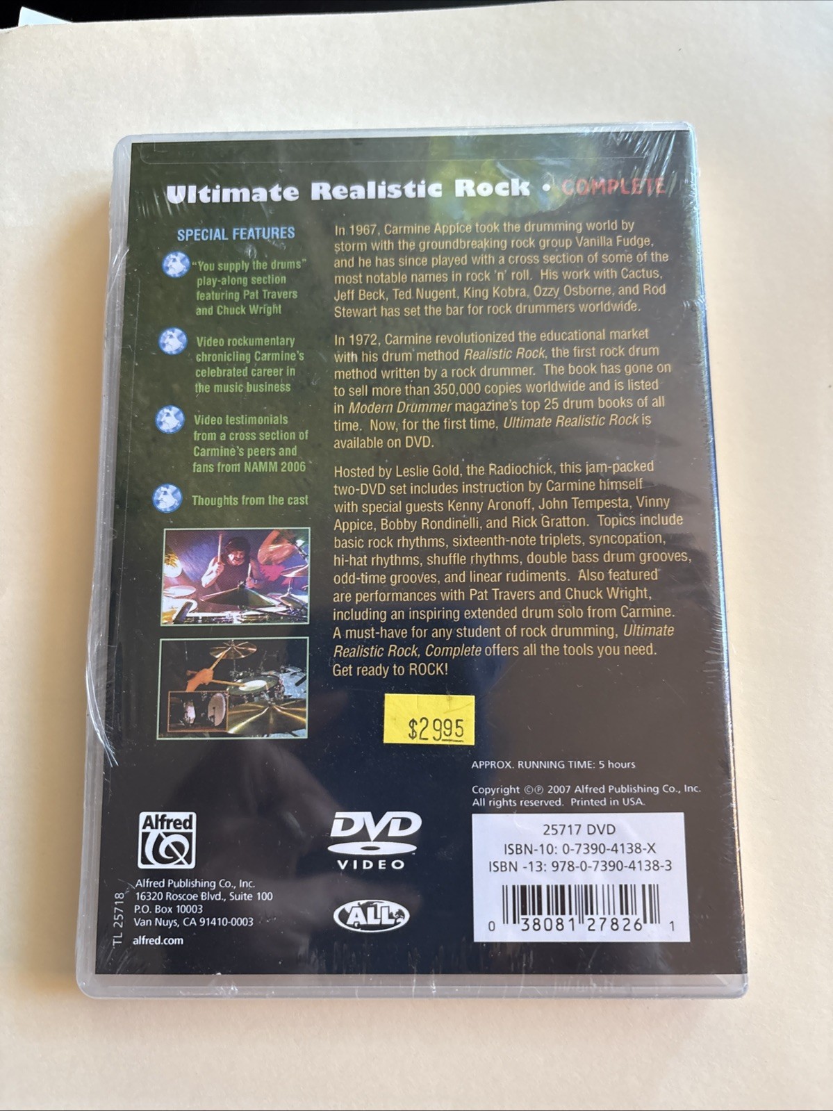 Ultimate Realistic Rock Drum Method DVD-Video by Carmine Appice