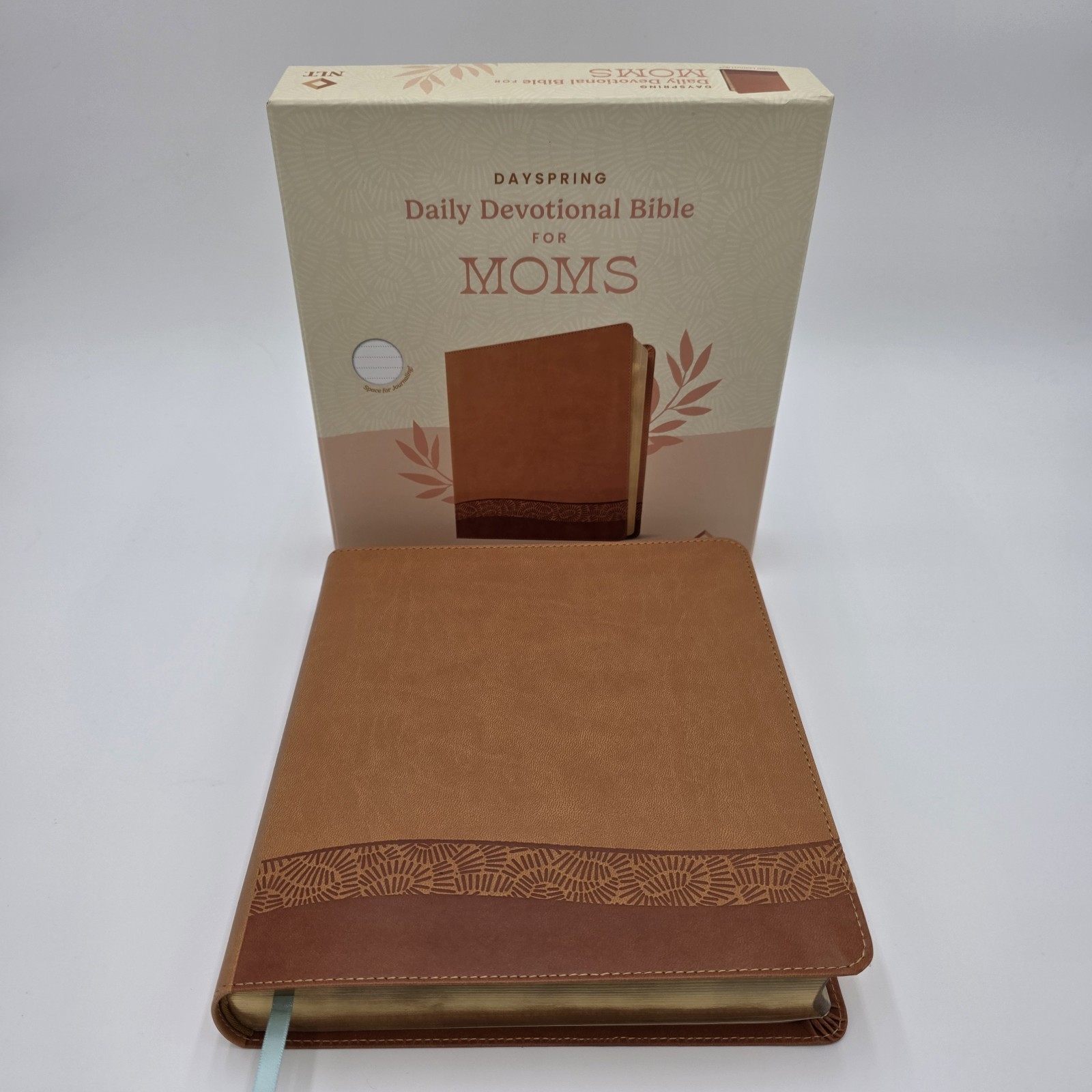 DaySpring Daily Devotional Bible for Moms, NLT (LeatherLike, Camel)