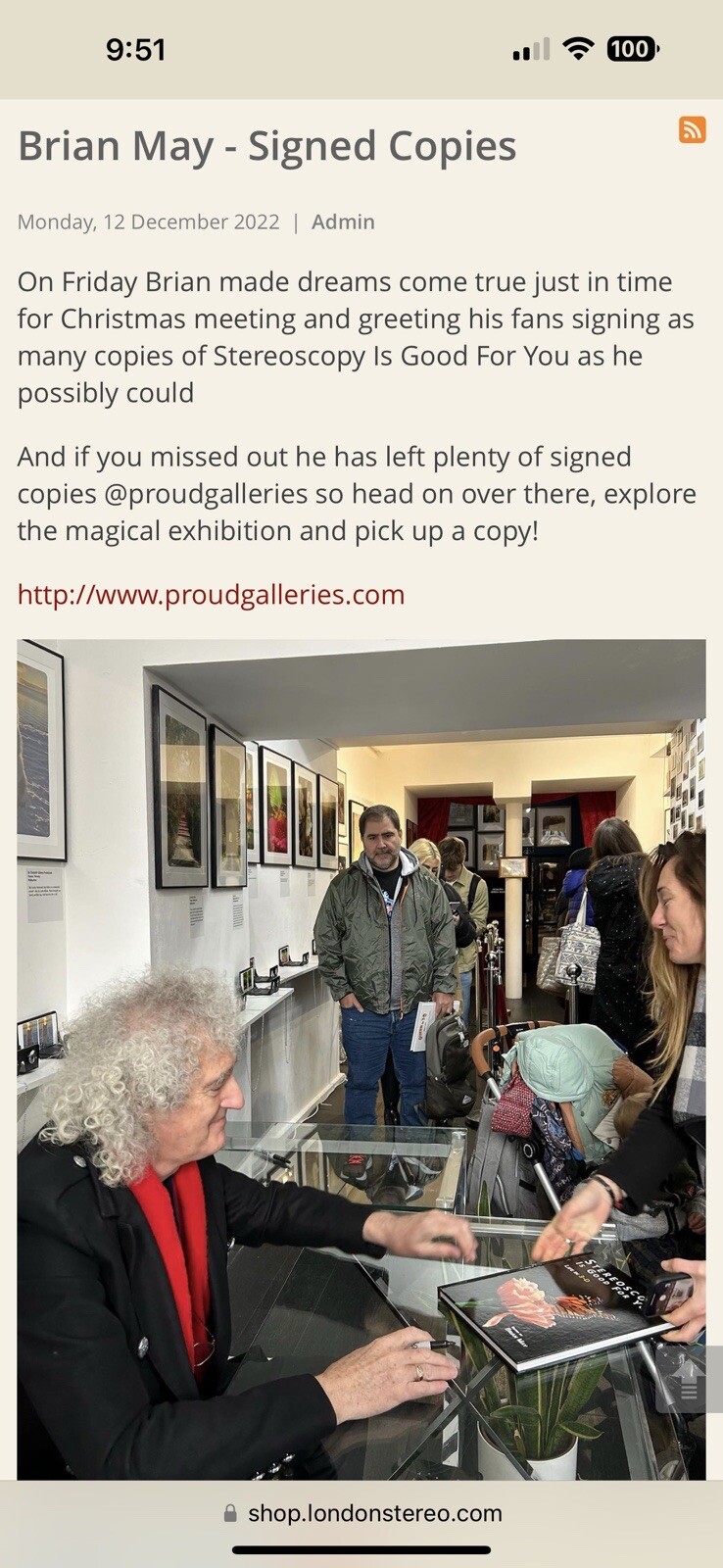 Brian May SIGNED AUTOGRAPHED Book Plate Steroscopy Is Good For You Queen