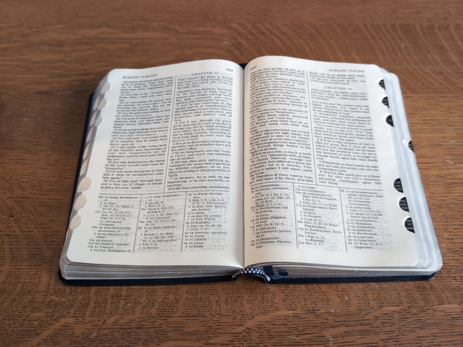 LDS Quad Scriptures Bible Book Of Mormon Blue 2012 Clean w/Tabs