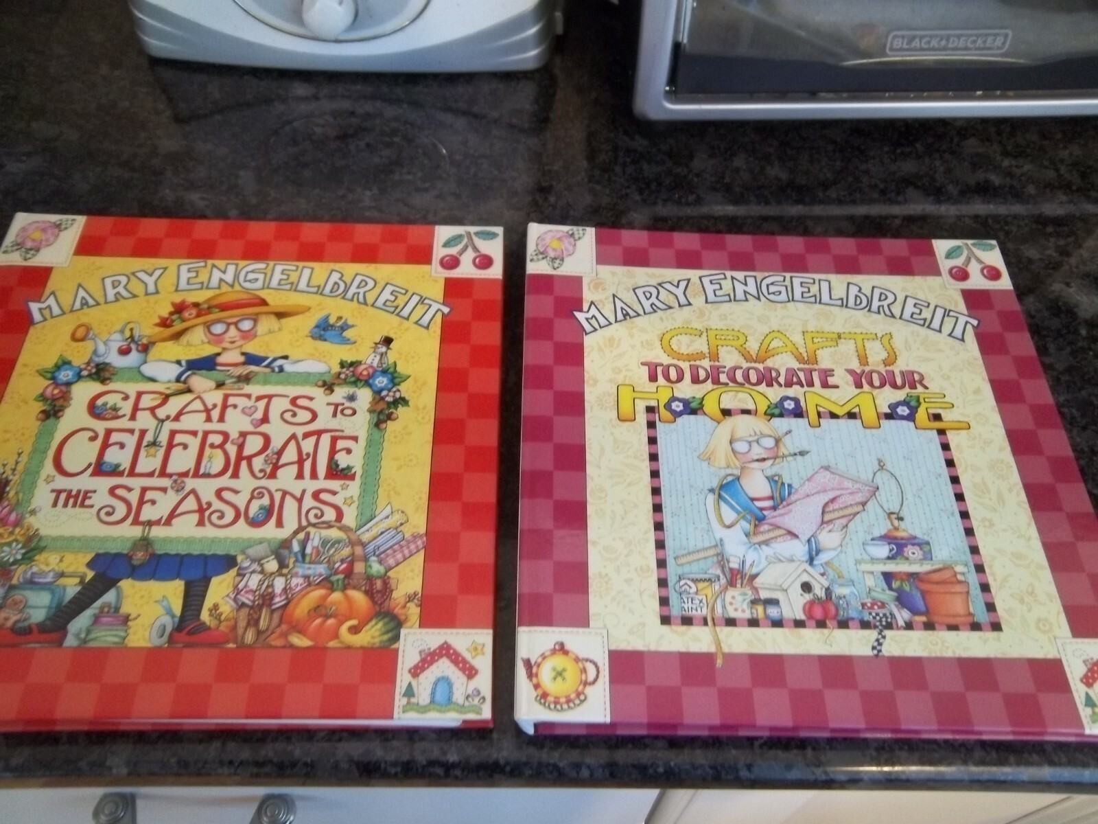 Lot of 2 MARY ENGELBREIT Craft Books – HC – Celebrate the Season & Decorate Home