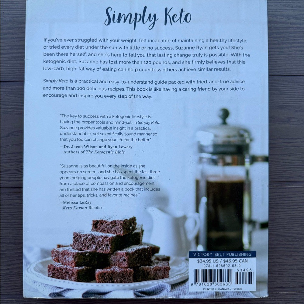 Simply Keto Cookbook by Suzanne Ryan