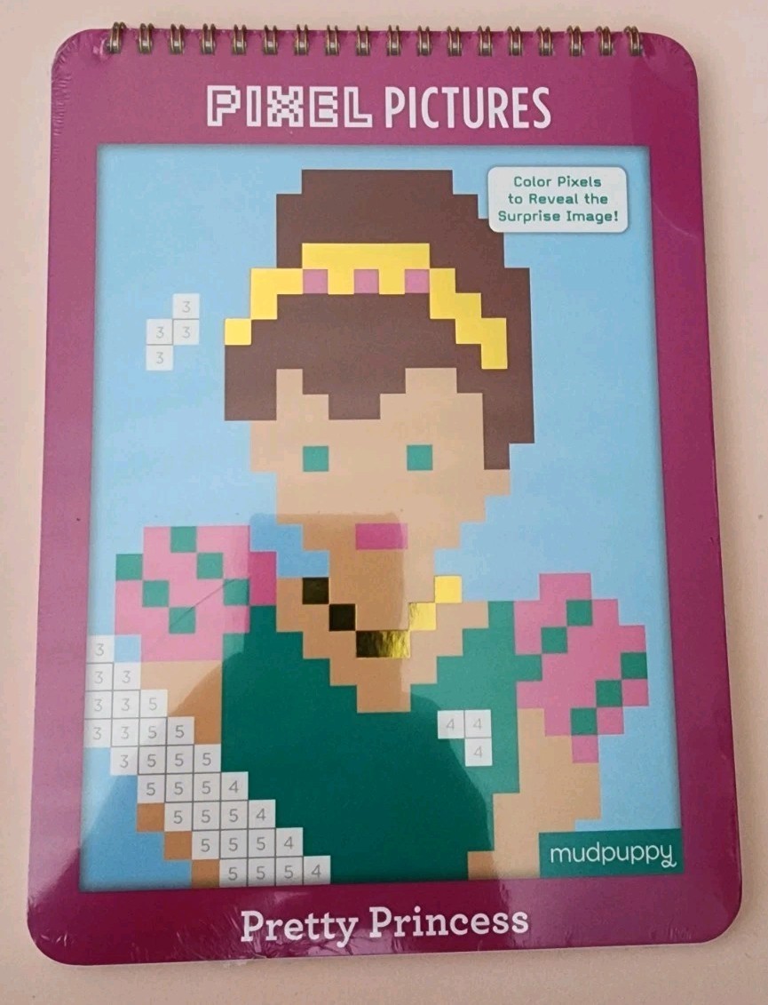 Mudpuppy Pixel Pictures Pretty Princess Color Pixels Reveal Surprise Image