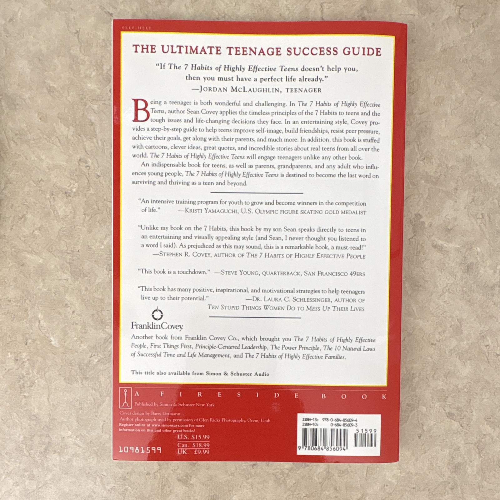 The 7 Habits of Highly Effective Teens Ultimate Success Guide Sean Covey PB 1998