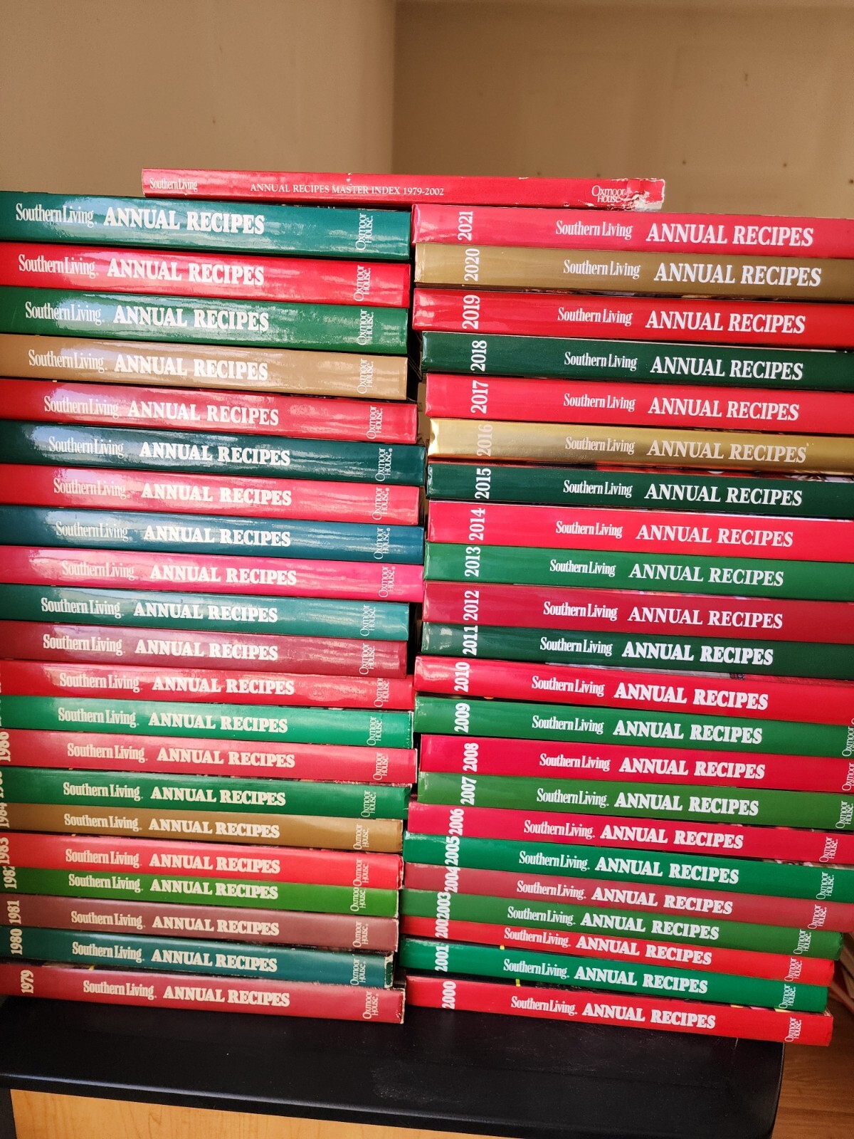 Southern Living Annual Recipes 1979-2021 & Master Index 79-02, 44 book lot