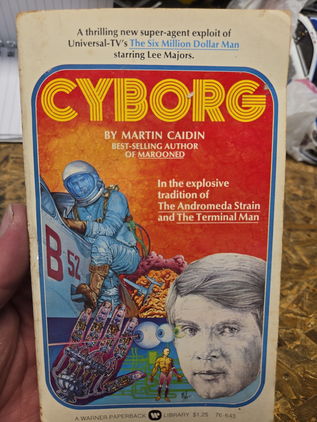 Cyborg by Martin Caidin 2nd Print 1974 USA Warner, Six Million Dollar Man READ