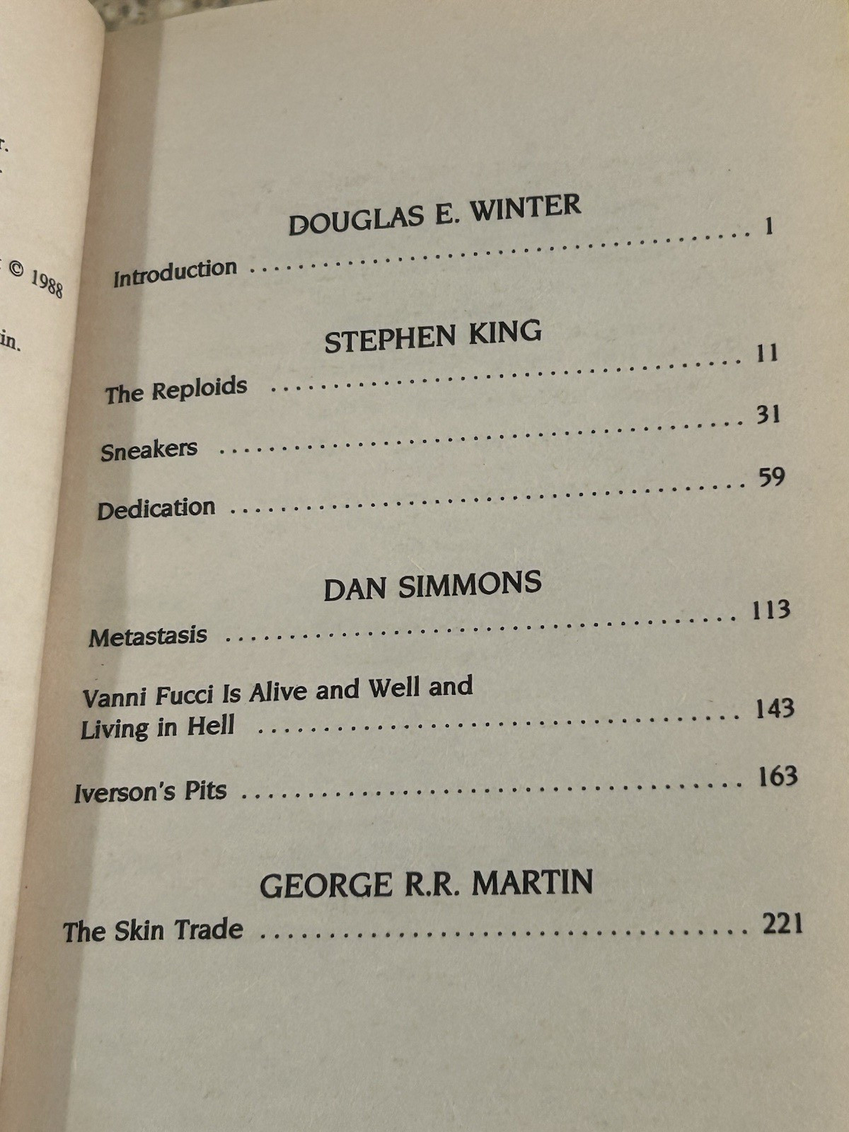 The Skin Trade a 1990 1st Berkley Paperback 7 Horror Stories 3 by Stephen King