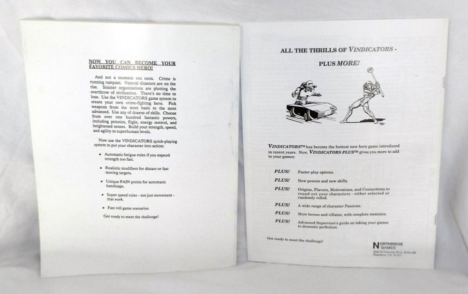 Vindicators Plus + Role Playing Game Manual Book Ppbk, Philip Carpenter RPG