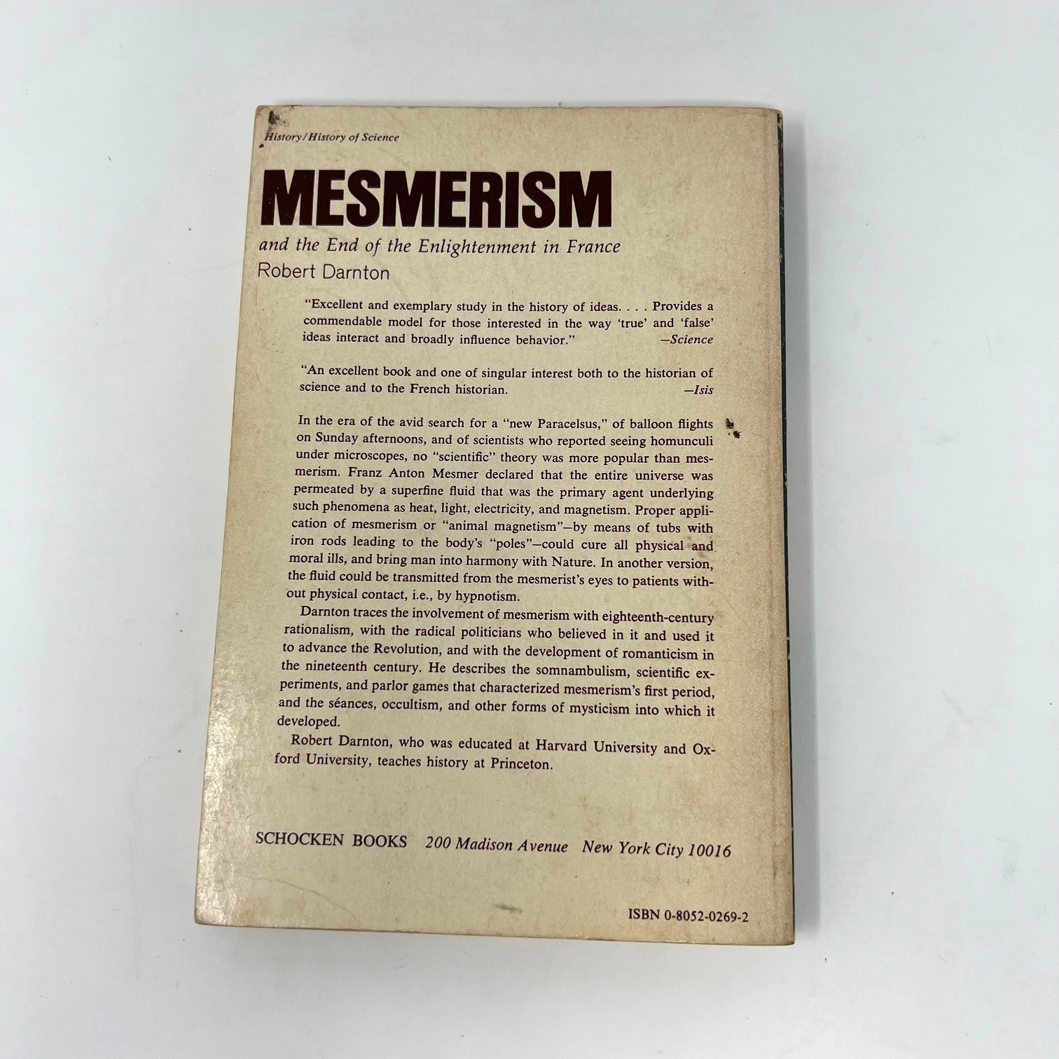 Mesmerism and the End of the Enlightenment in France 1968 Robert Darnton