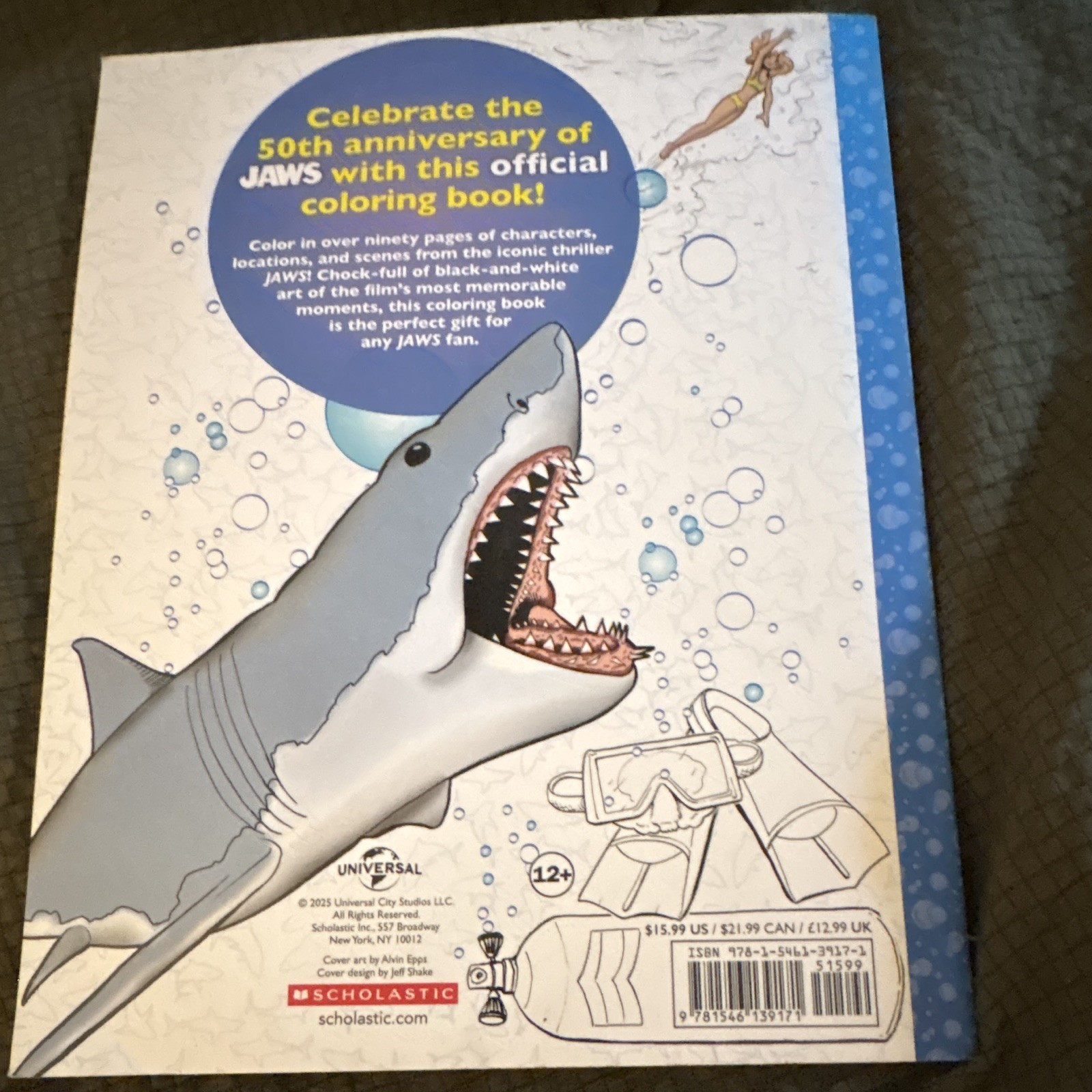 Zackery Cuevas The Official JAWS Coloring Book 2025 Trade Paperback Media Tie-In