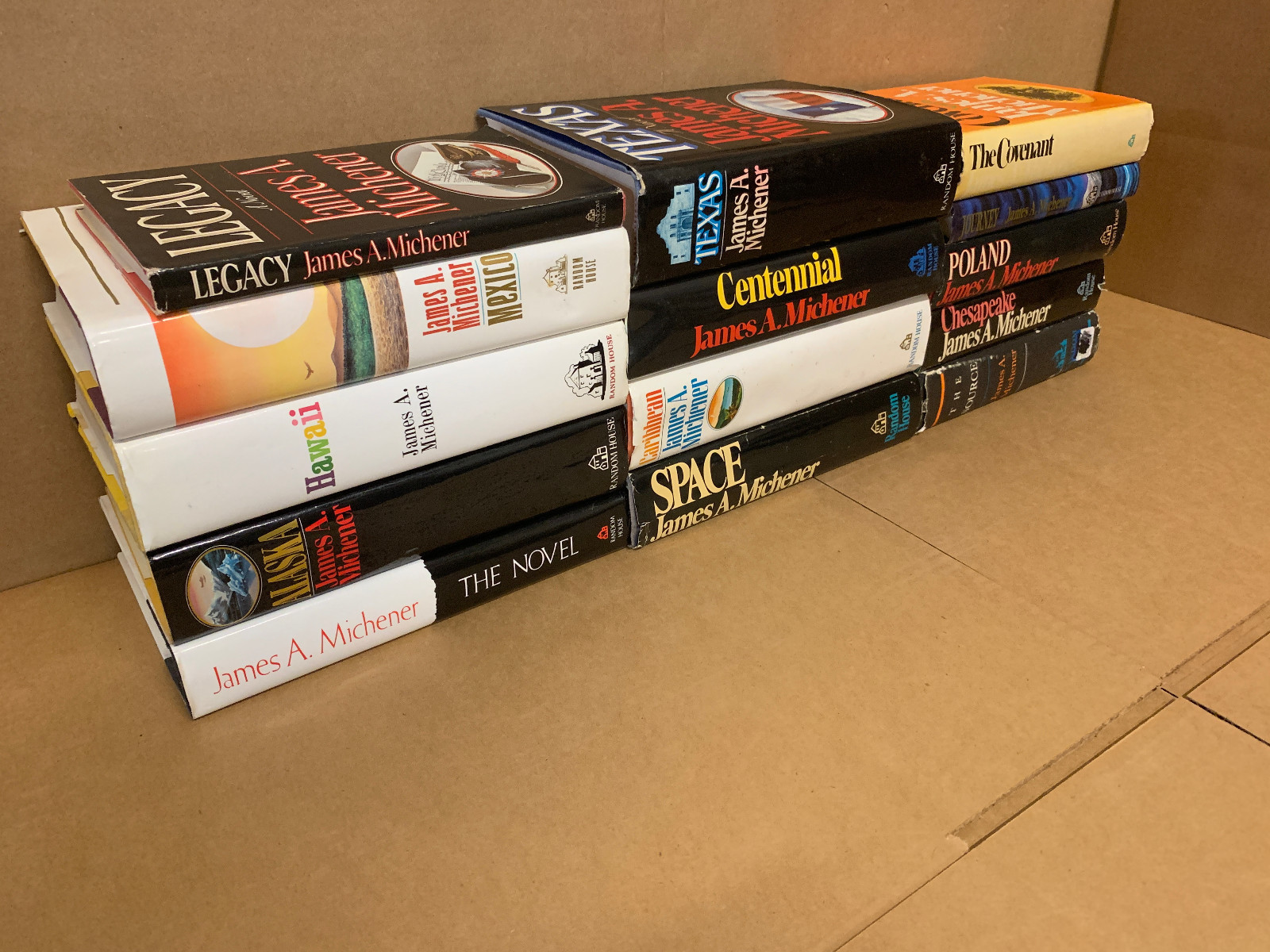 Lot of 10 JAMES A. MICHENER Books Vintage HARDBACK HARDCOVER HCDJ RANDOM MIX Set