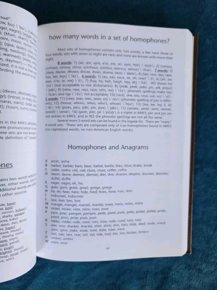 HOMOPHONES AND HOMOGRAPHS ; 310 PAGES ; HARDCOVER ; RUSSELL H. GODARD