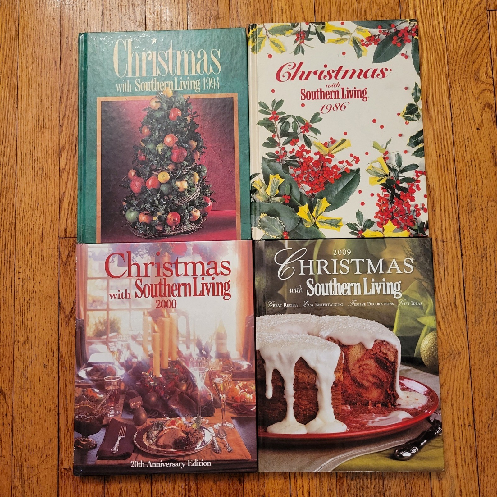 Christmas with Southern Living HC Book Lot 1986 1994 2000 2009 Holiday Baking