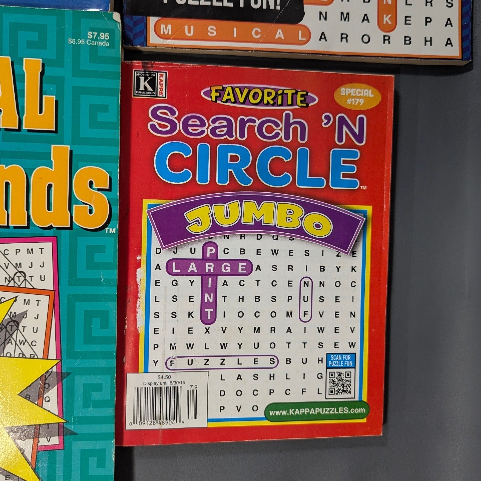 Kappa Word Search Puzzle Books Lot 4 Large Print Jumbo Word-Finds Colossal