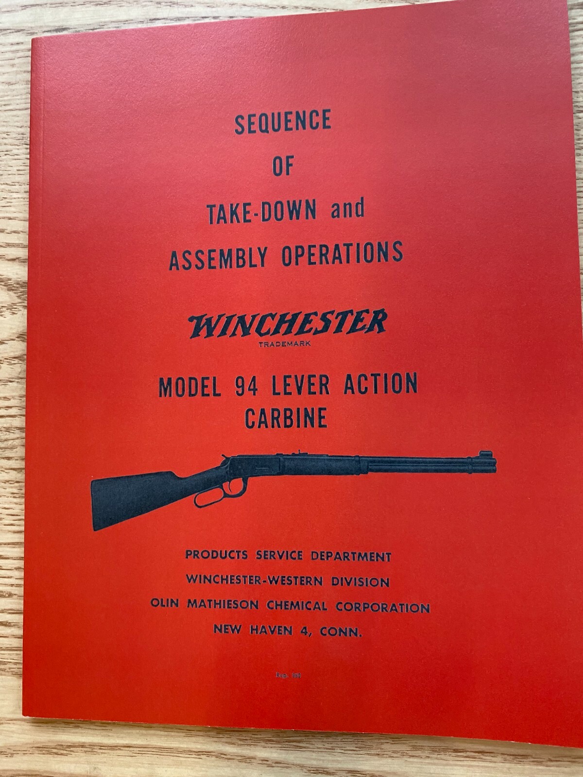 WINCHESTER MODELS 94 LEVER ACTION CARBINE GUNSMITH MANUAL (62 Pages)