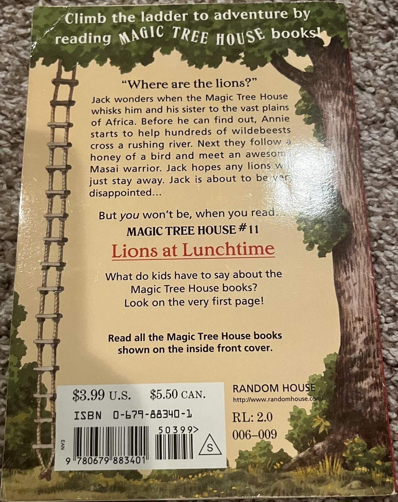 Very Good 1998 Magic Tree House #11 Lions at Lunchtime by Mary Pope Osborne