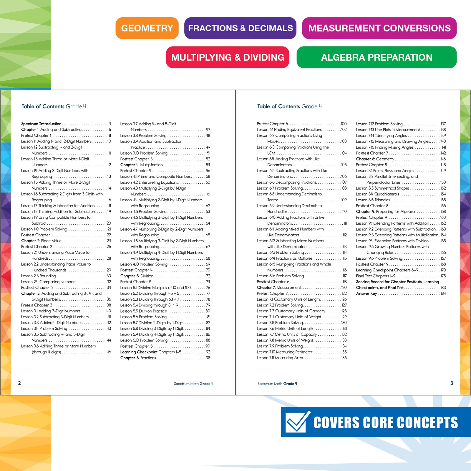 Spectrum Math Workbook Grade 4 (192 pages)