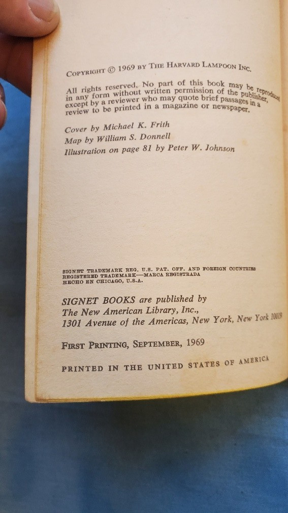 BORED OF THE RINGS by the Harvard Lampoon (1st Edition 1969) LOTR Tolkien Parody