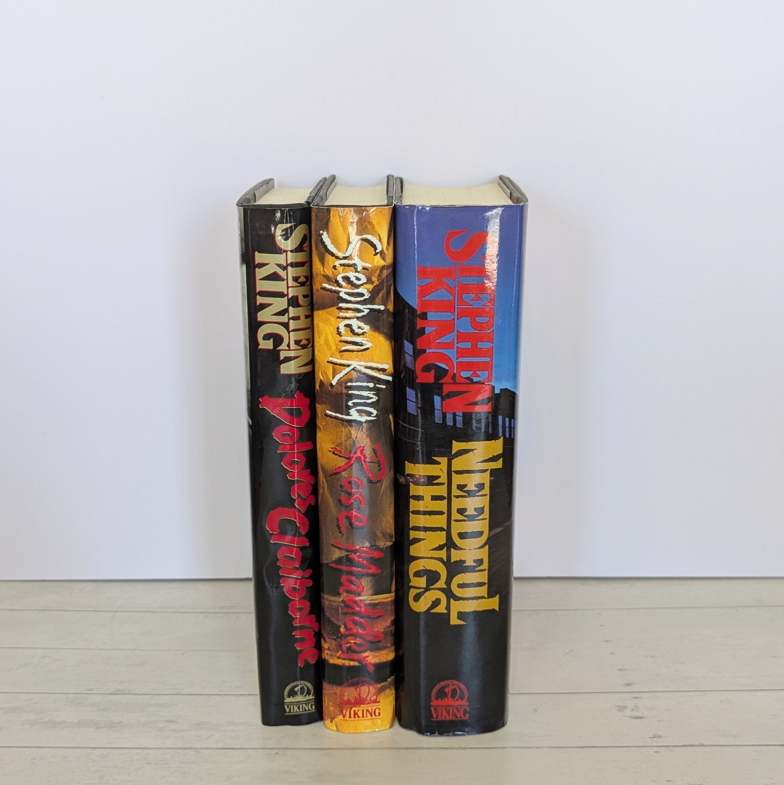 STEPHEN KING (lot of 3) 1st Ed Delores Claiborne, Rose Madder, Needful Things HC