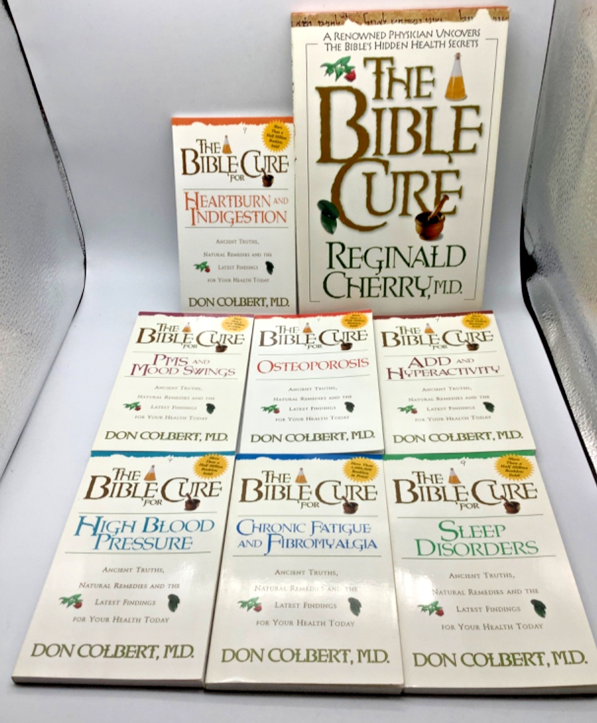 The Bible Cure Don Colbert Book Lot of 7PB & Reginald Cherry, 1 Hardback