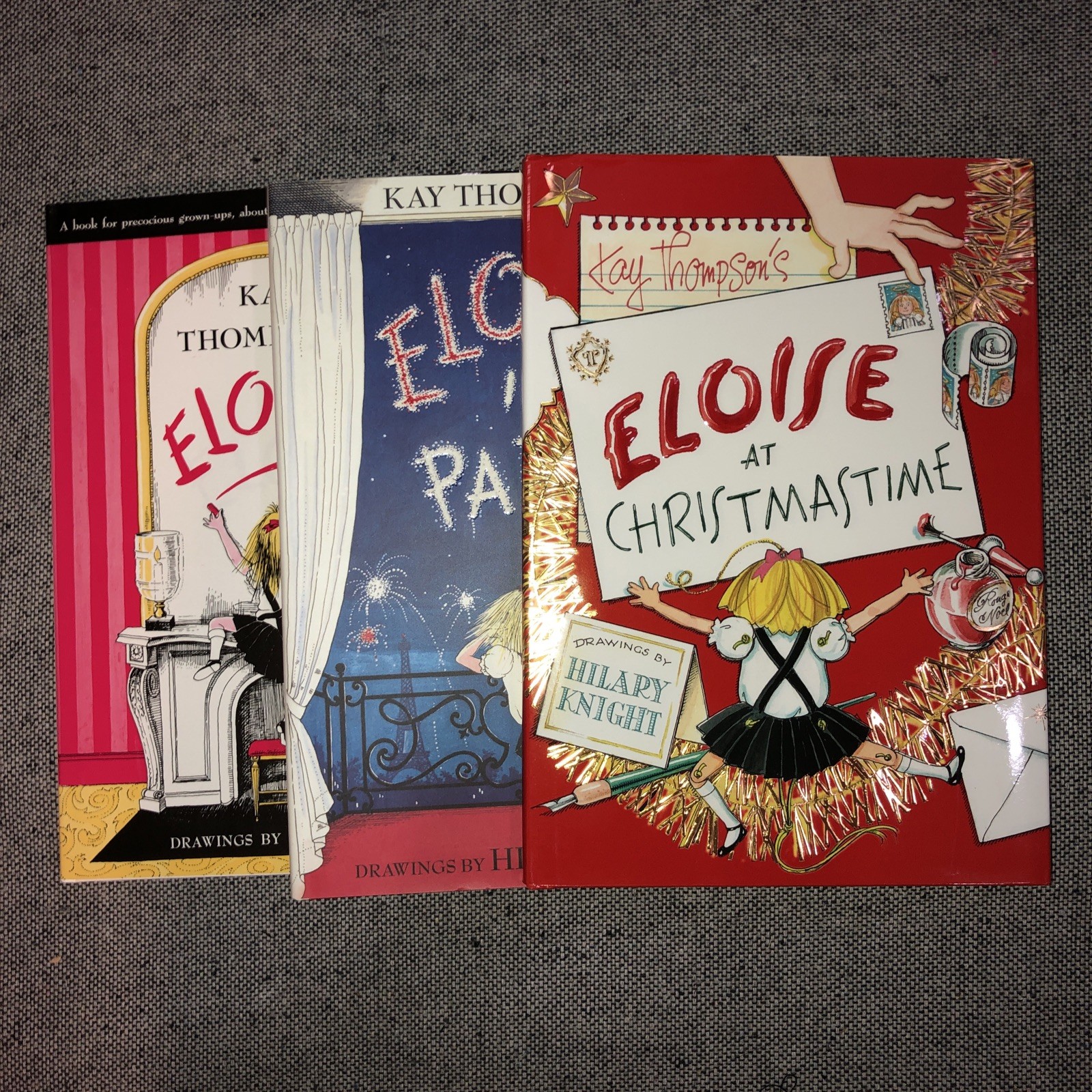 Lot of 3 Eloise Books Kay Thompson – Hardcover Eloise, Paris, Christmastime NEW