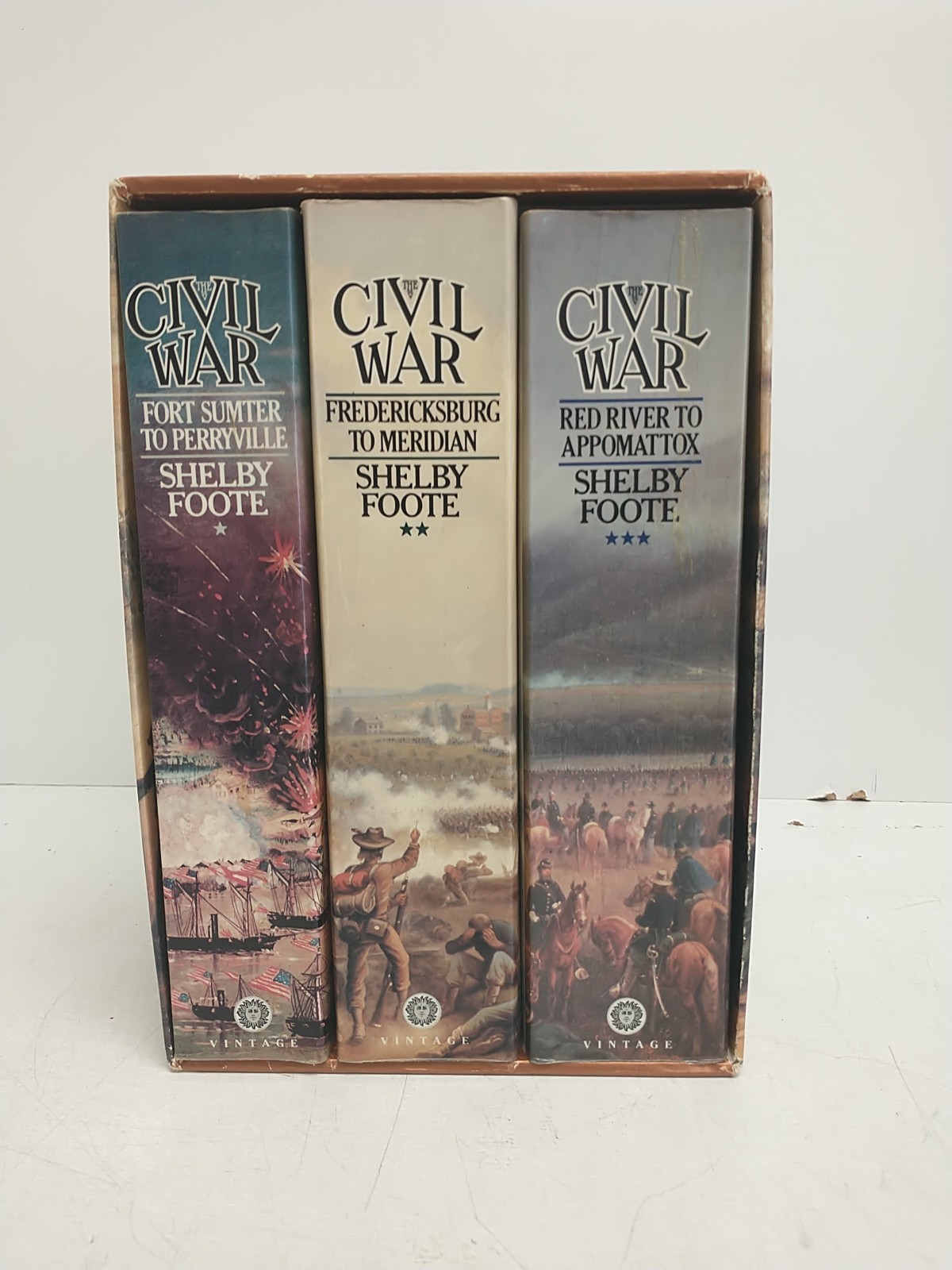 The Civil War: A Narrative By Shelby Foote 3 Volume Collectors Paperback Box Set