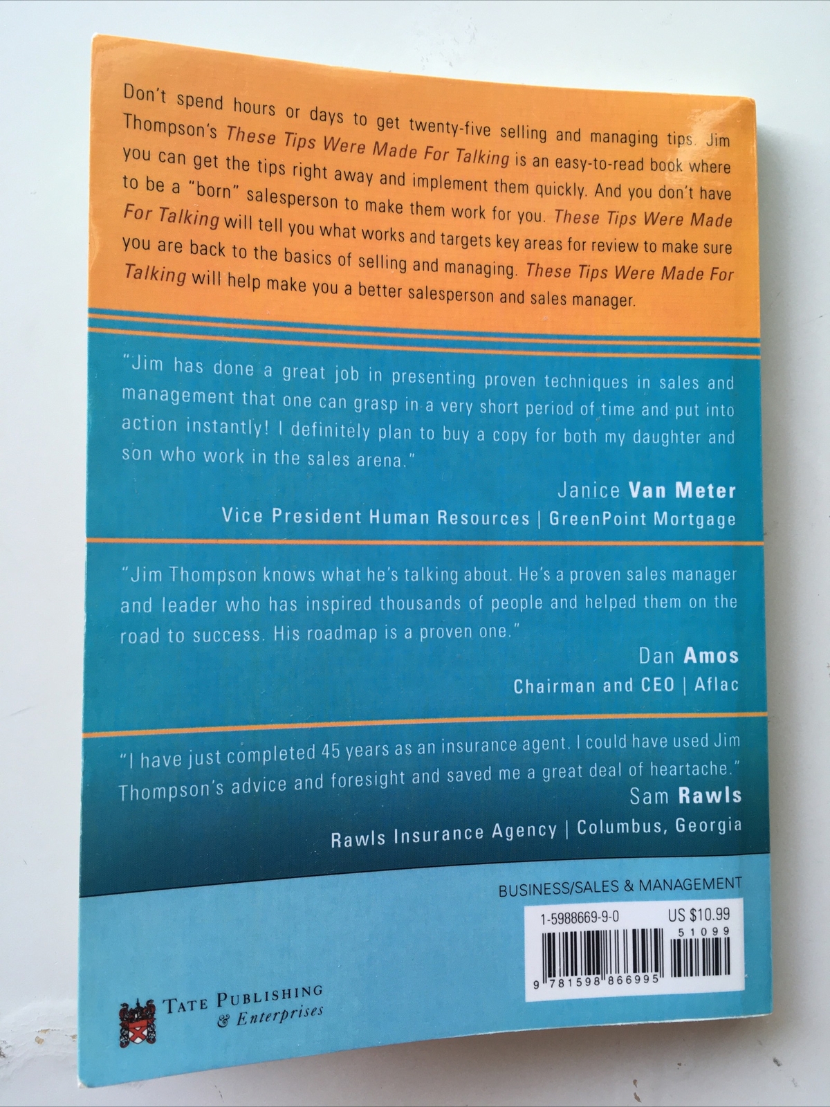 These Tips Were Made for Talking Selling Management Jim Thompson SIGNED Copy