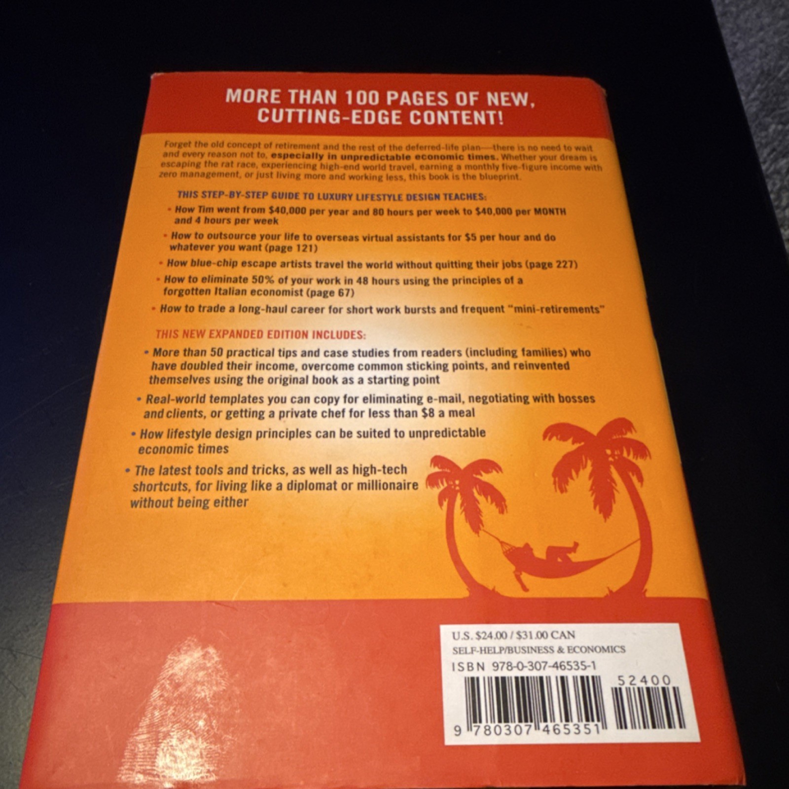 Timothy Ferriss 4-Hour Workweek Expanded & Updated Hardcover Time Management