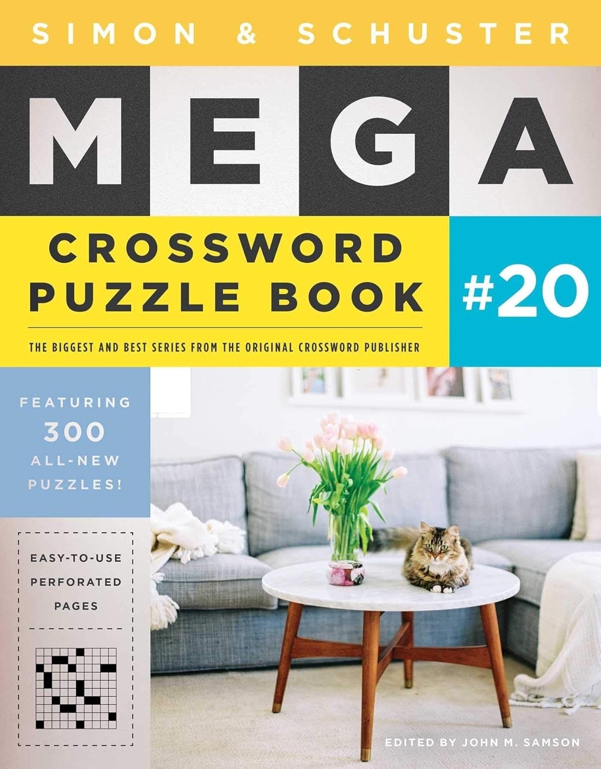 Simon and Schuster Mega Crossword Puzzle Book 20 Paperback by John M.Samson 2020