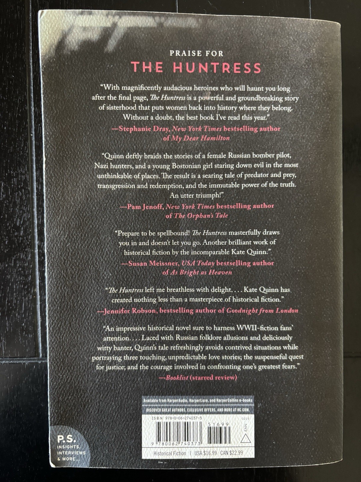 Huntress : A Novel by Kate Quinn (2019, Trade Paperback)