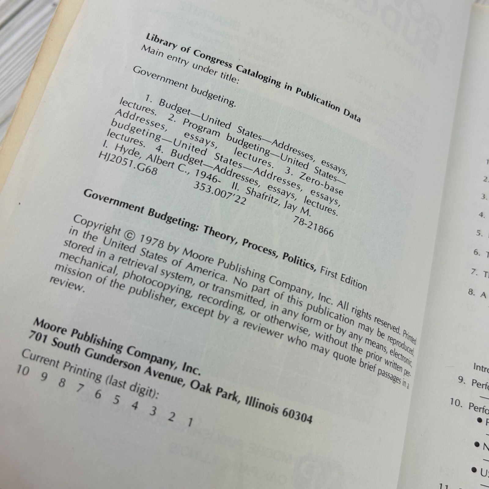 Government Budgeting Theory Process Politics Book 70s 1978 1st College Text UCLA