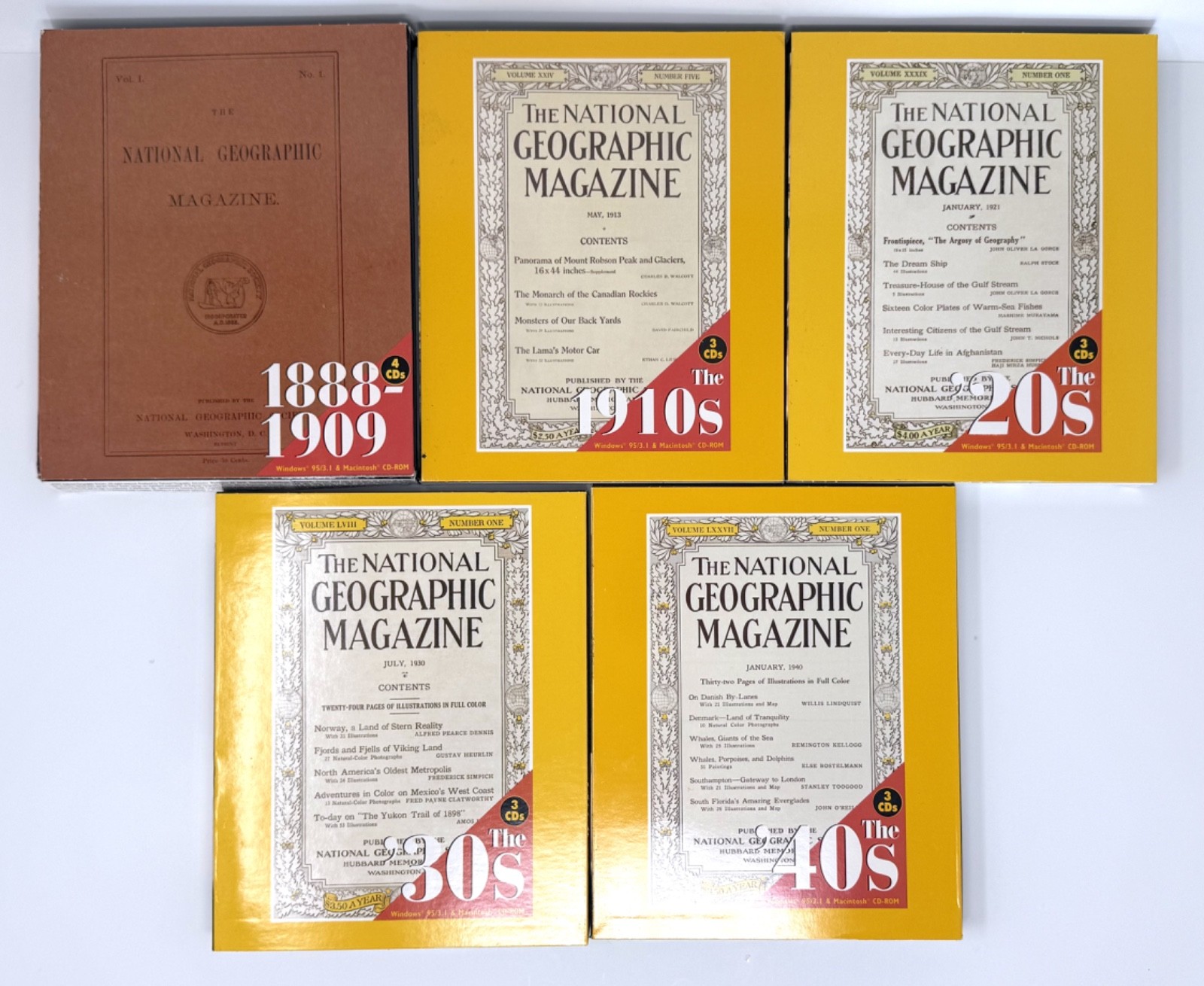National Geographic Magazine 16 Cds 1888 – 1909 10’s 20’s 30’s 40’s