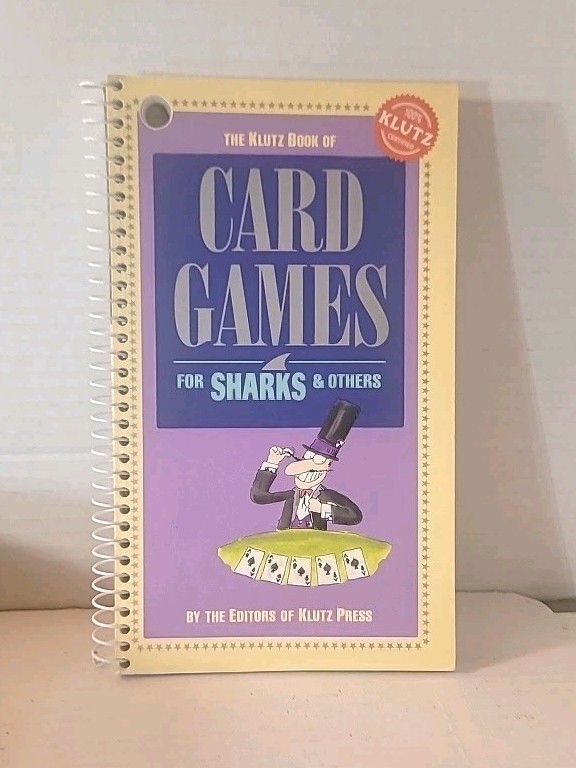 The Klutz Book of Card Games for Sharks and Others Vintage 1990 Mint Condition