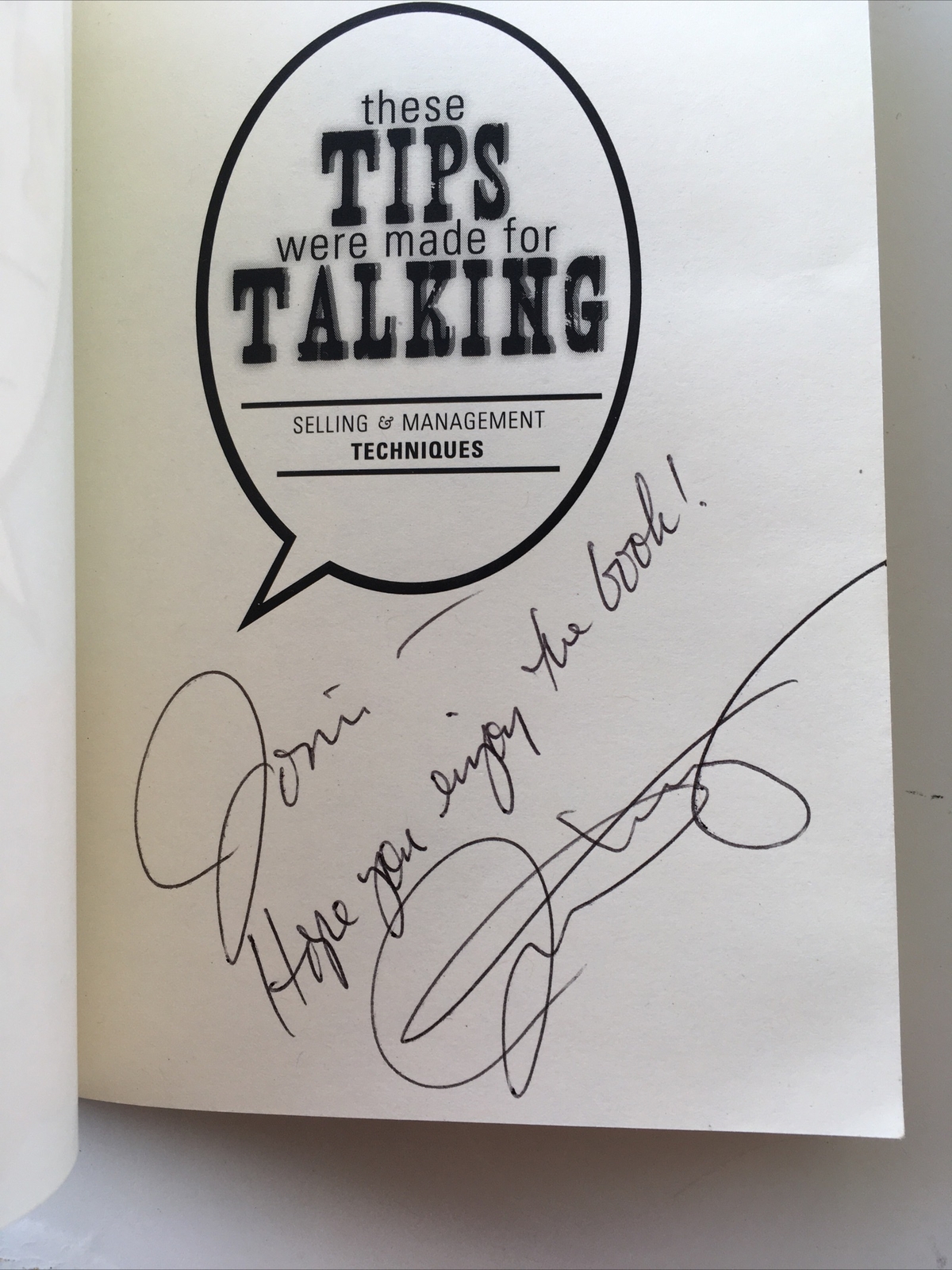 These Tips Were Made for Talking Selling Management Jim Thompson SIGNED Copy