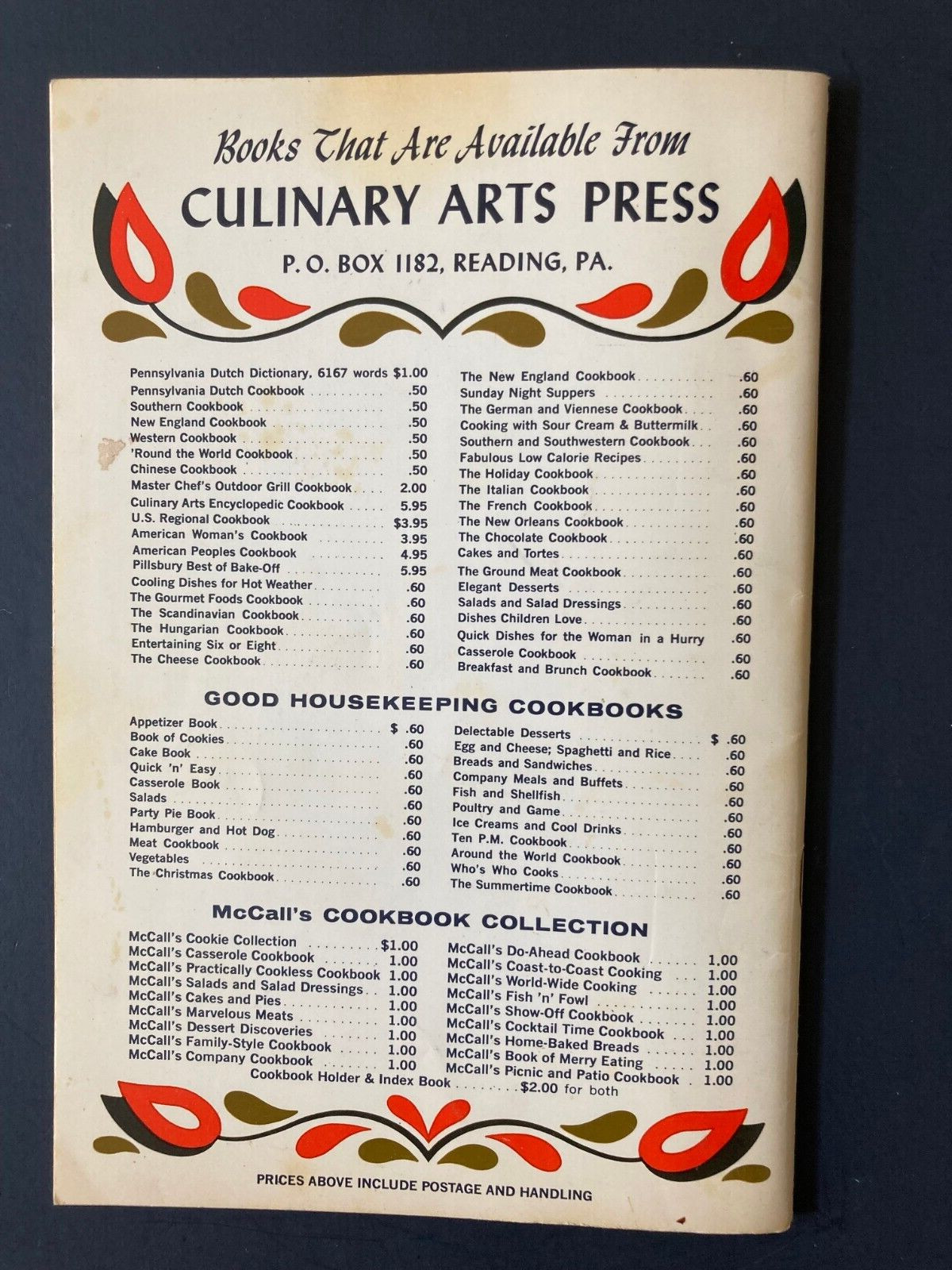 Vintage 1966 Pennsylvania Dutch Cookbook of Fine Old Recipes 62 pages