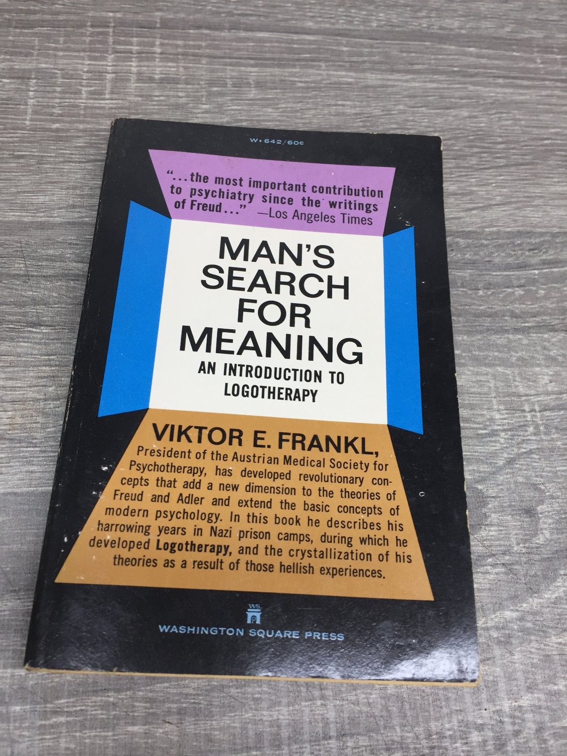 Man’s Search for Meaning Frankl 1963 7th Printing Psychology Logotherapy