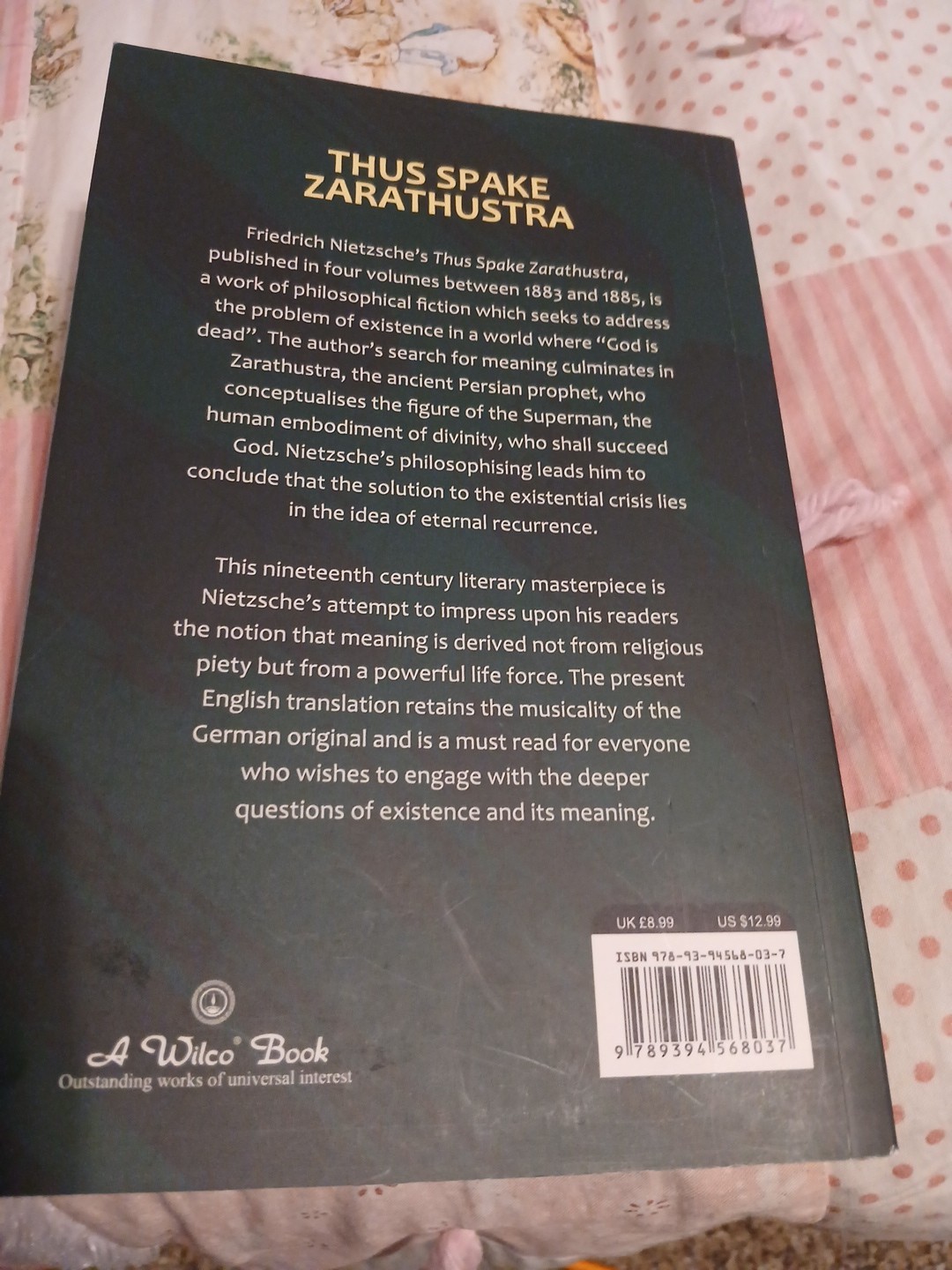 Thus Spake Zarathustra by Friedrich Nietzsche Paperback A Wilco Book
