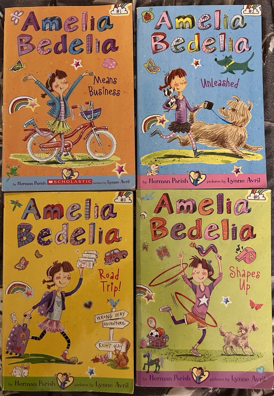 Amelia Bedelia Chapter Books Lot of 4 Herman Parish Paperbacks 1, 2,3,5 Flaws