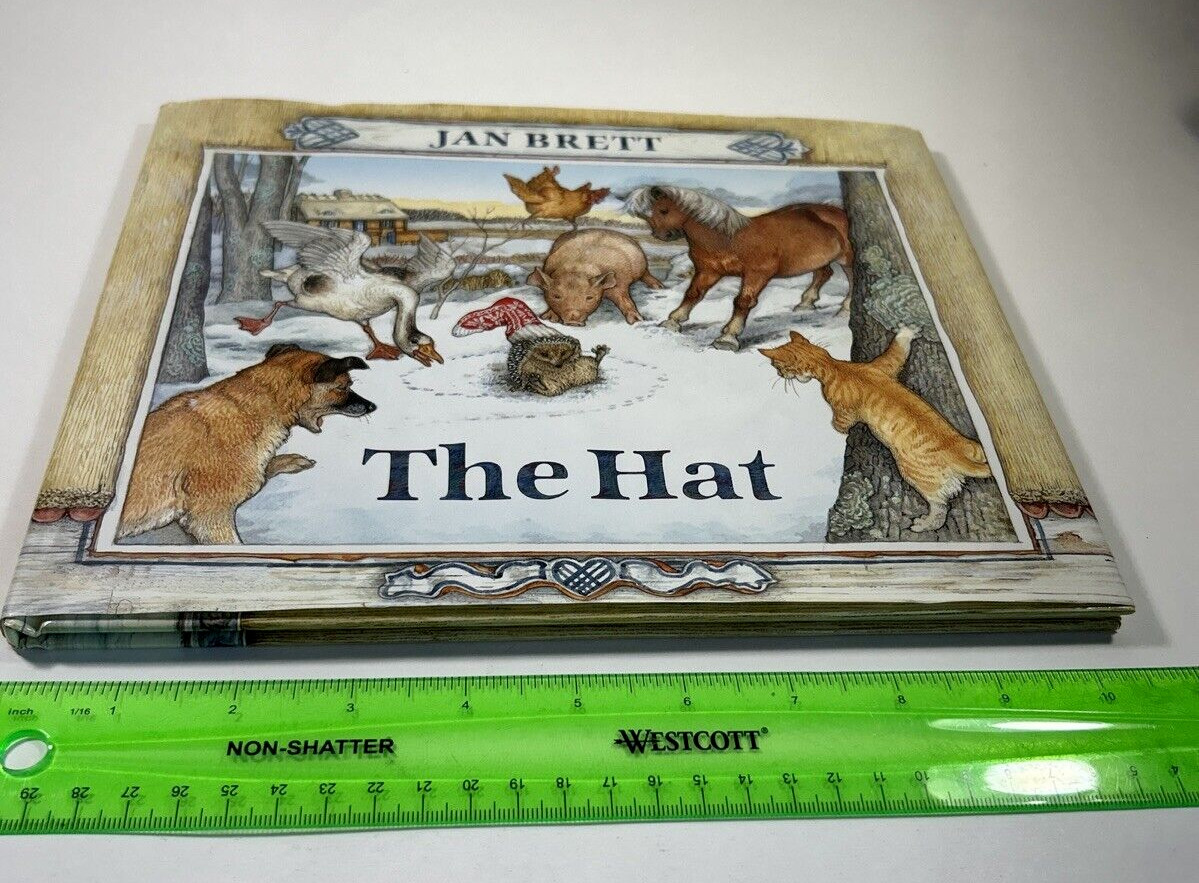 The Hat by Jan Brett ~ HCDJ ~ Near Fine First Edition and First Impression 1997