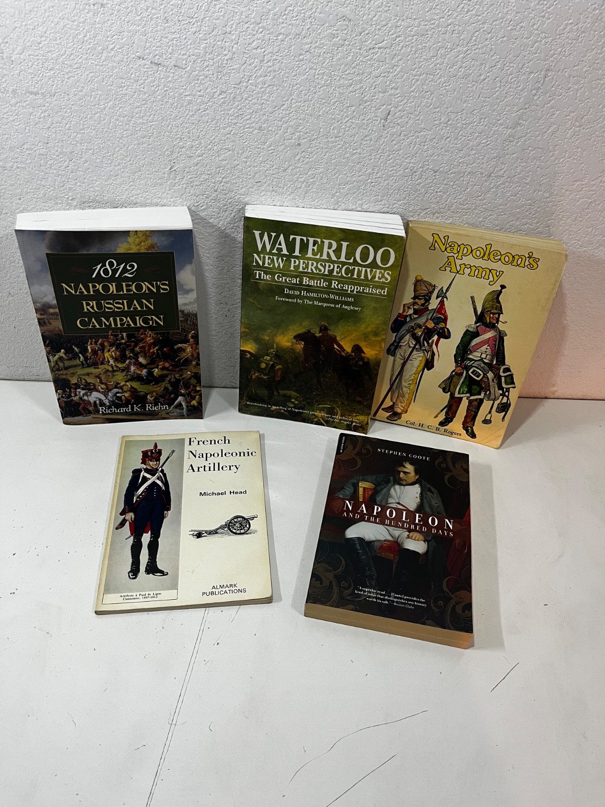 Napoleon ARMY, Russian campaign, WATERLOO, ARTILLERY 5 BOOK LOT PAPERBACK