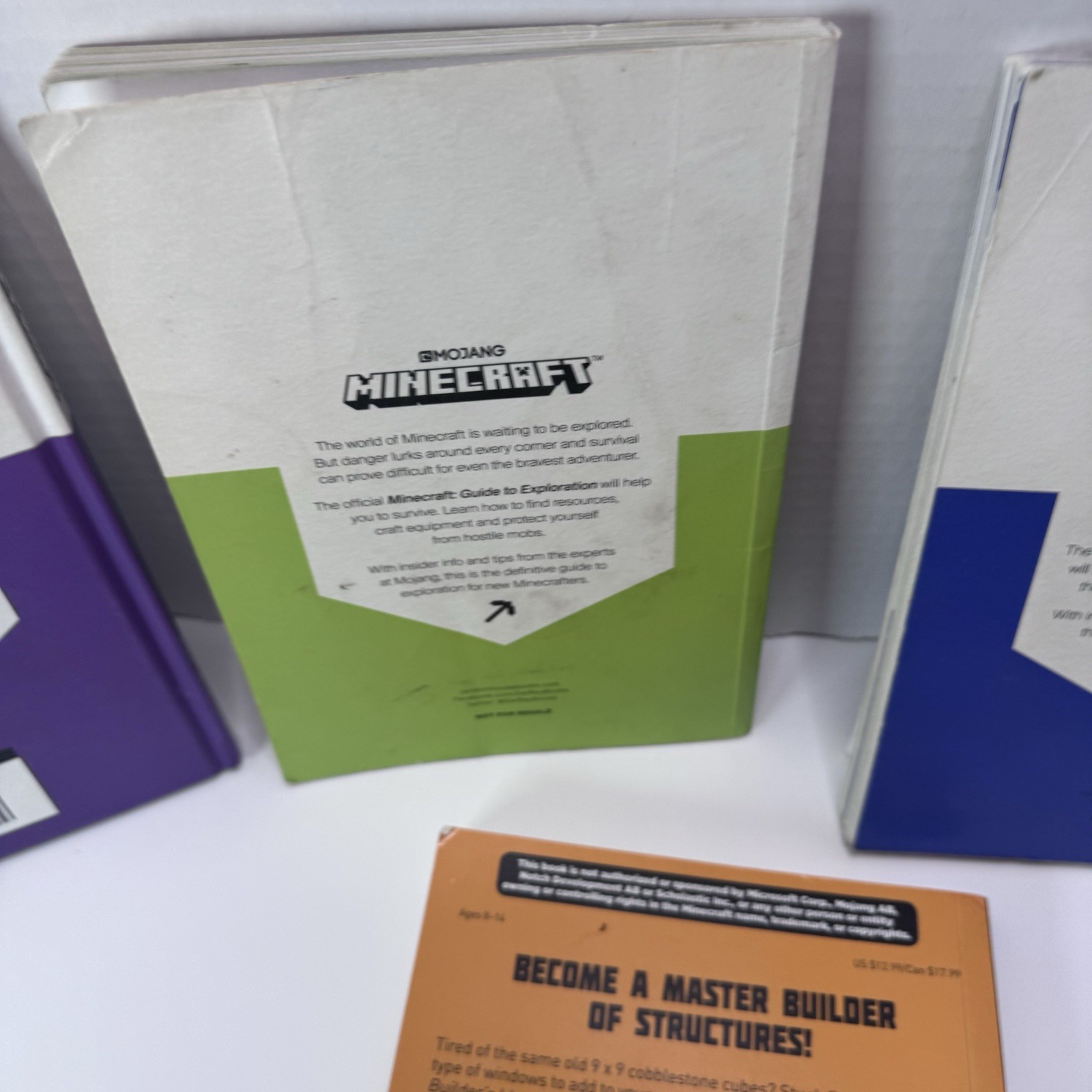 Lot of 6 Minecraft Paperback & Hardcover Handbooks Guides, Building Manuals