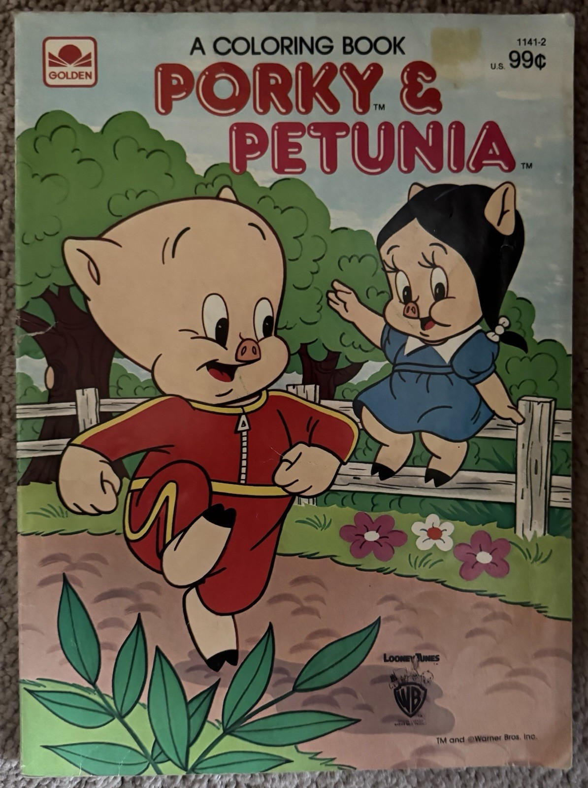 Looney Tunes Porky & Petunia Coloring Book Vintage (1979, Paperback) USED