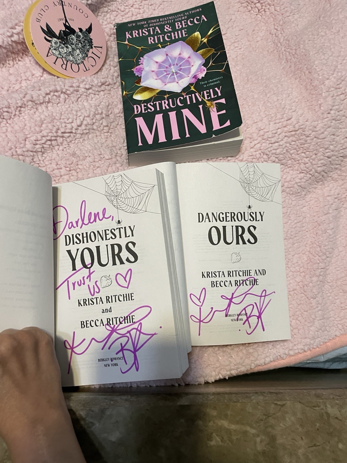 Krista & Becca Ritchie Signed/Inscribed PB Set: Dishonestly/3 Books