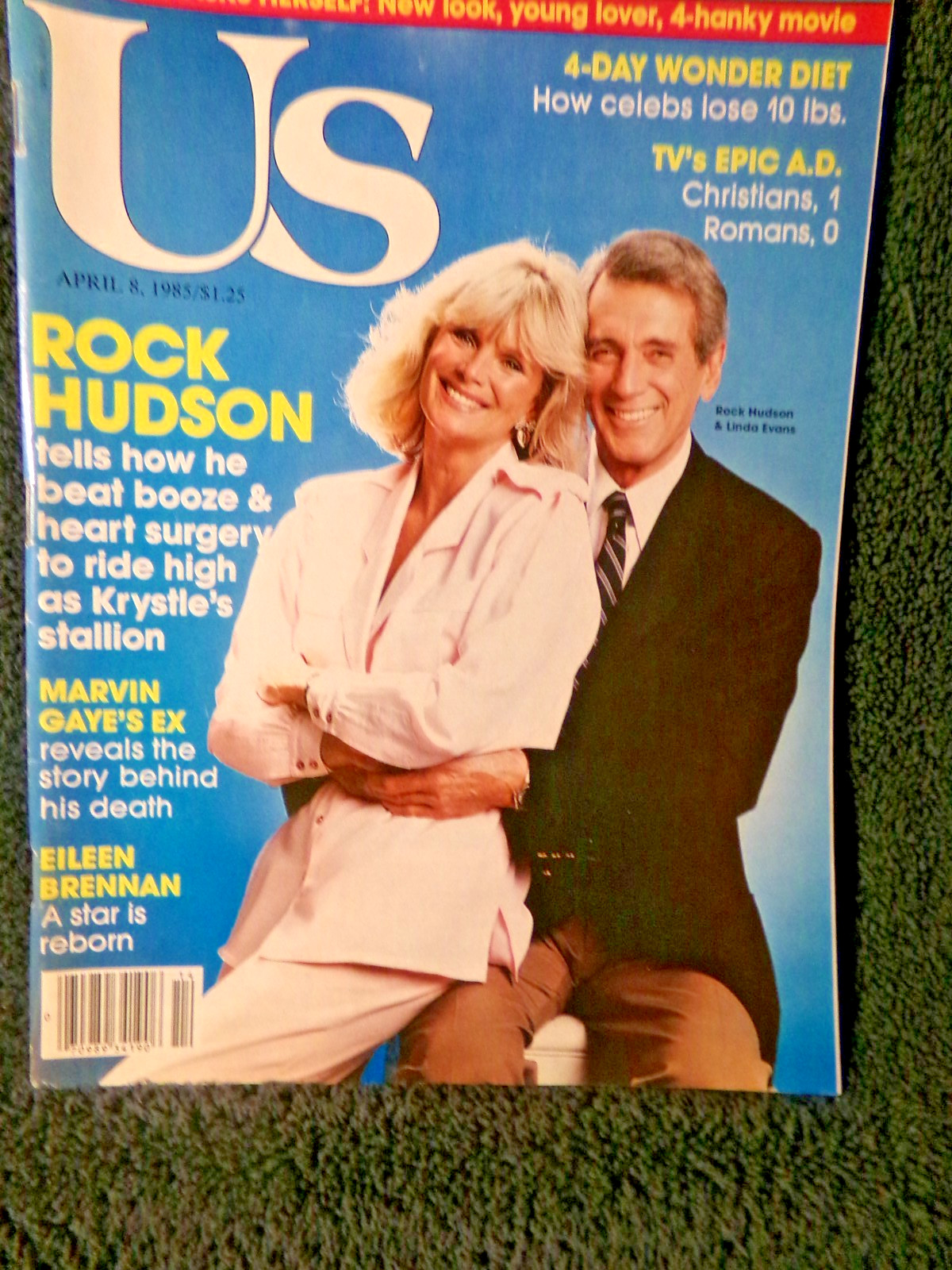 US MAGAZINE Apr 8 1985 ROCK HUDSON LINDA EVANS CHER MARVIN GAYE